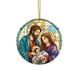 thumbnail image 2 of Adorno navideño de acrílico | Colgante redondo texturizado para coche, hogar y oficina | Elemento decorativo colgante para decoración navideña, cumpleaños y regalos de inauguración | 8 cm de diámetro, 2 of 3