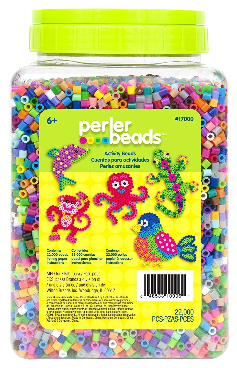 Perler Beads Bulk Assorted Multicolor Fuse Beads for Kids Crafts, 22000 pcs