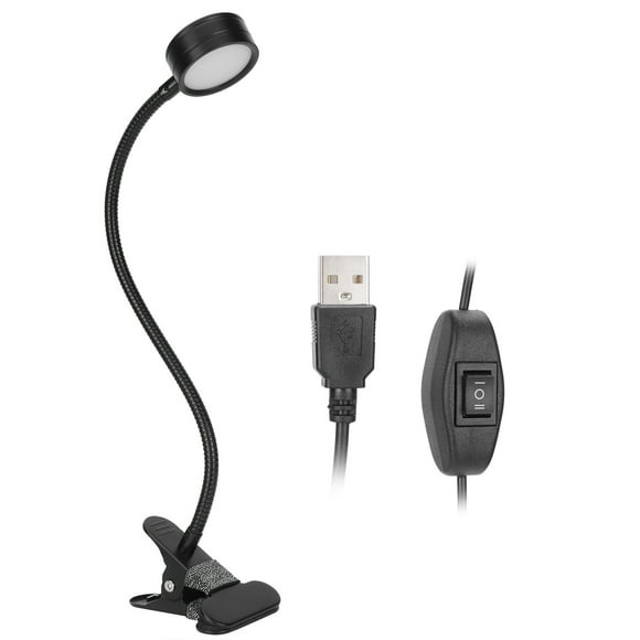 Luz de lectura de cuello de cisne, lámpara de escritorio USB, abrazadera de 360°, lámpara de mesa, luz con clip, durabilidad extendida
