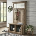 thumbnail image 4 of Better Homes & Gardens Crossmill Modern, Farmhouse, Rustic/Lodge Hall Tree Storage Bench, Weathered Finish, 4 of 7
