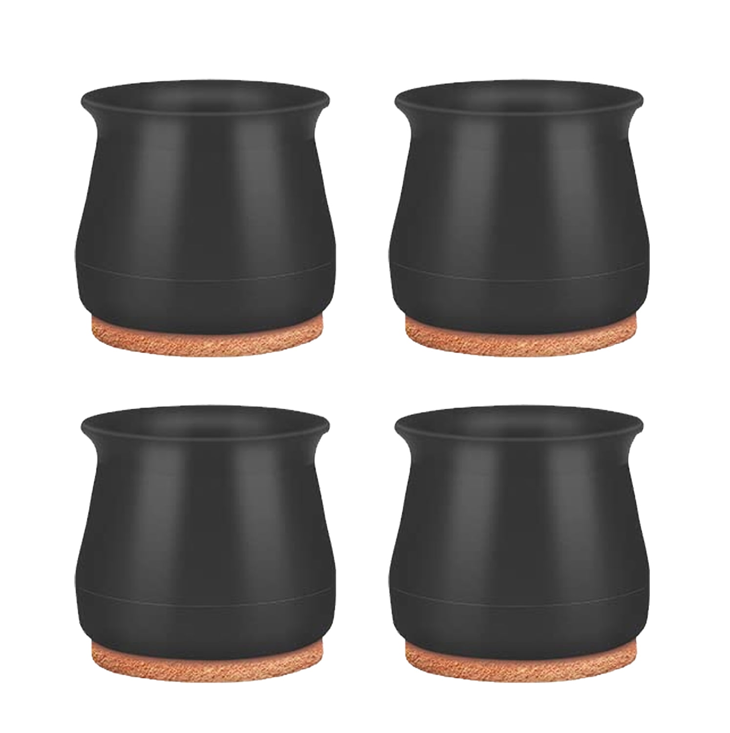 4Pack Silicone Chair Leg Floor Protectors with Felt, Extra Small Chair