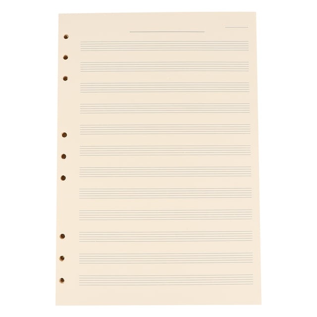 SHISUYAN 100 Sheets Loose-Leaf Manuscript Paper 2mm 12 Rows Empty Refill Paper Practical Composition Notebook Refill Paper for Students Staff Use (White)