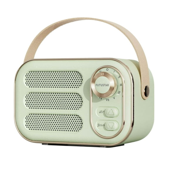 Blasgw Multifunctional Mini Portable FM Radio Bluetooth Speaker USB TF AUX Indoor Outdoor Retro-Design Wireless Speaker Green