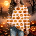 thumbnail image 5 of Staki Cute Halloween Shirts Toddler Girl Halloween Crewneck Sweatshirt Long Sleeve Print Graphic Kid Pullover Tops(Pink,5-6Years), 5 of 9