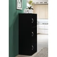 thumbnail image 4 of Pemberly Row Wood Bookcase with 3 Door/3 Shelf in Black, 4 of 5