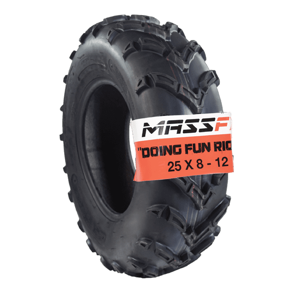 MASSFX 25x8-12 Front Tire for ATV, UTV, and SxS - 6-Ply with 1/2" Tread Depth