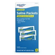 Equate Natural Saline Powder Packets Sinus Wash Refills for Allergies & Congestion Relief, 50 Count