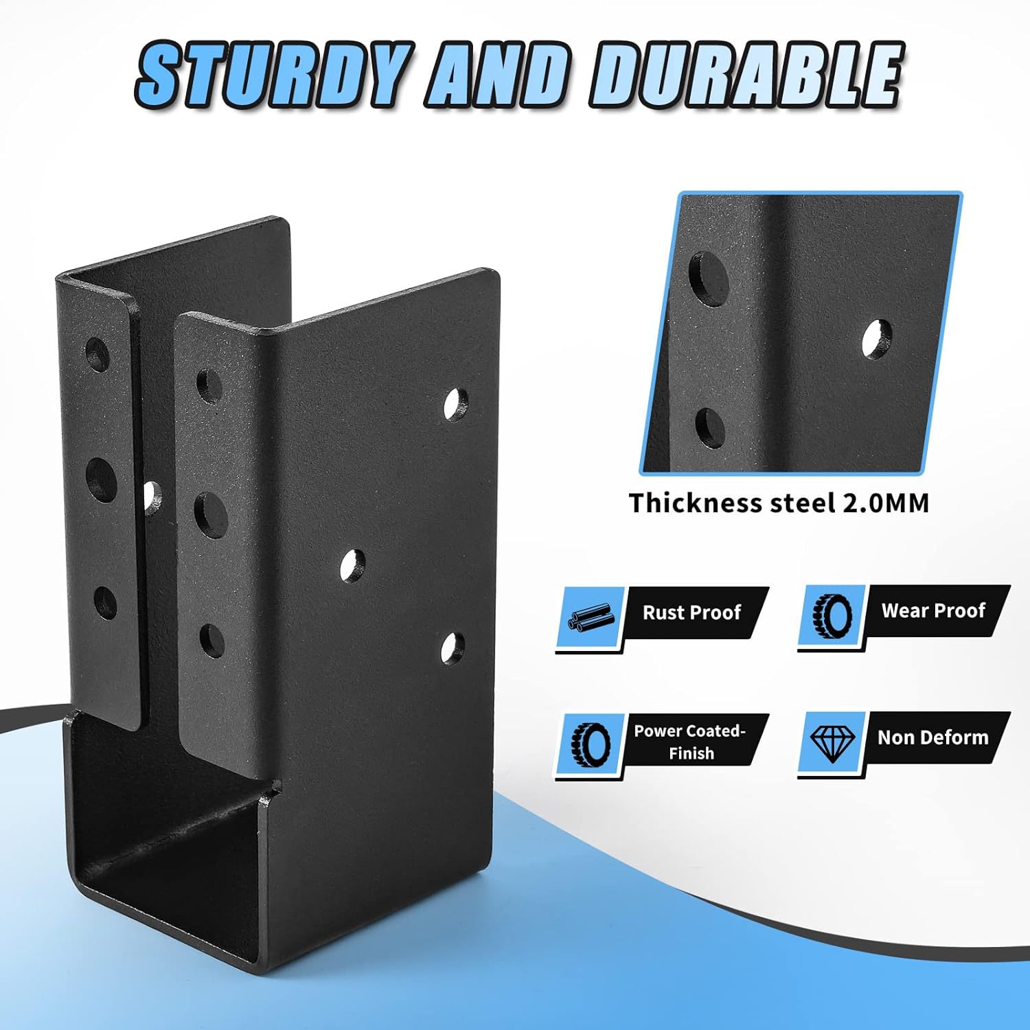 Concealed Joist Hangers, (4PCS),Outdoor Trim Concealed Flanges, for Beam,Swing, Handrail,Fence (10*4.5*5cm)