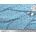 thumbnail image 2 of Soimoi Blue Cotton Cambric Fabric Cheddar Carnation Floral Print Fabric By Yard 42 Inch Wide, 2 of 3