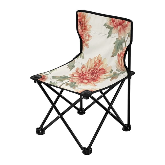 Outdoor Folding Chair 14.46x14.46x22.83 Inches, Camping Folding Chair Easy to Carry Ideal for Outdoor Picnics Camping Park Fishing Chrysanthemum Orange