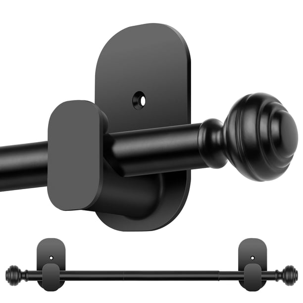 Barra de Cortina KAMANINA Ajustable 41-76 cm Sin Taladro Negra