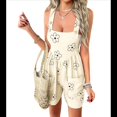 thumbnail image 3 of Cortos Holgados con Lazo en la Espalda, Sin Mangas, Estilo Bohemio, con Estampado Floral, para Mujer, para Playa, Verano 2025 Albaricoque L, 3 of 10