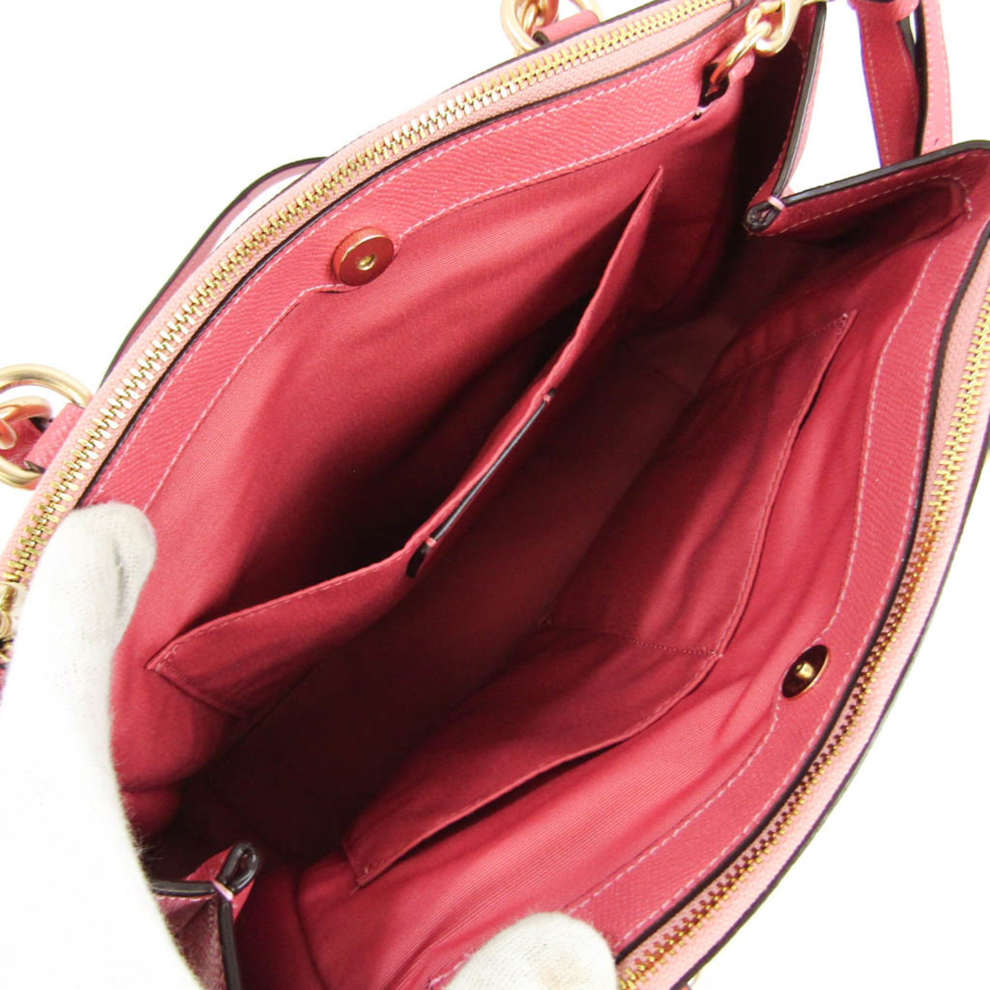 Coach Brook Glitter Cross Grain Leather F32197 Women's Leather Shoulder Bag,Tote  Bag Pink