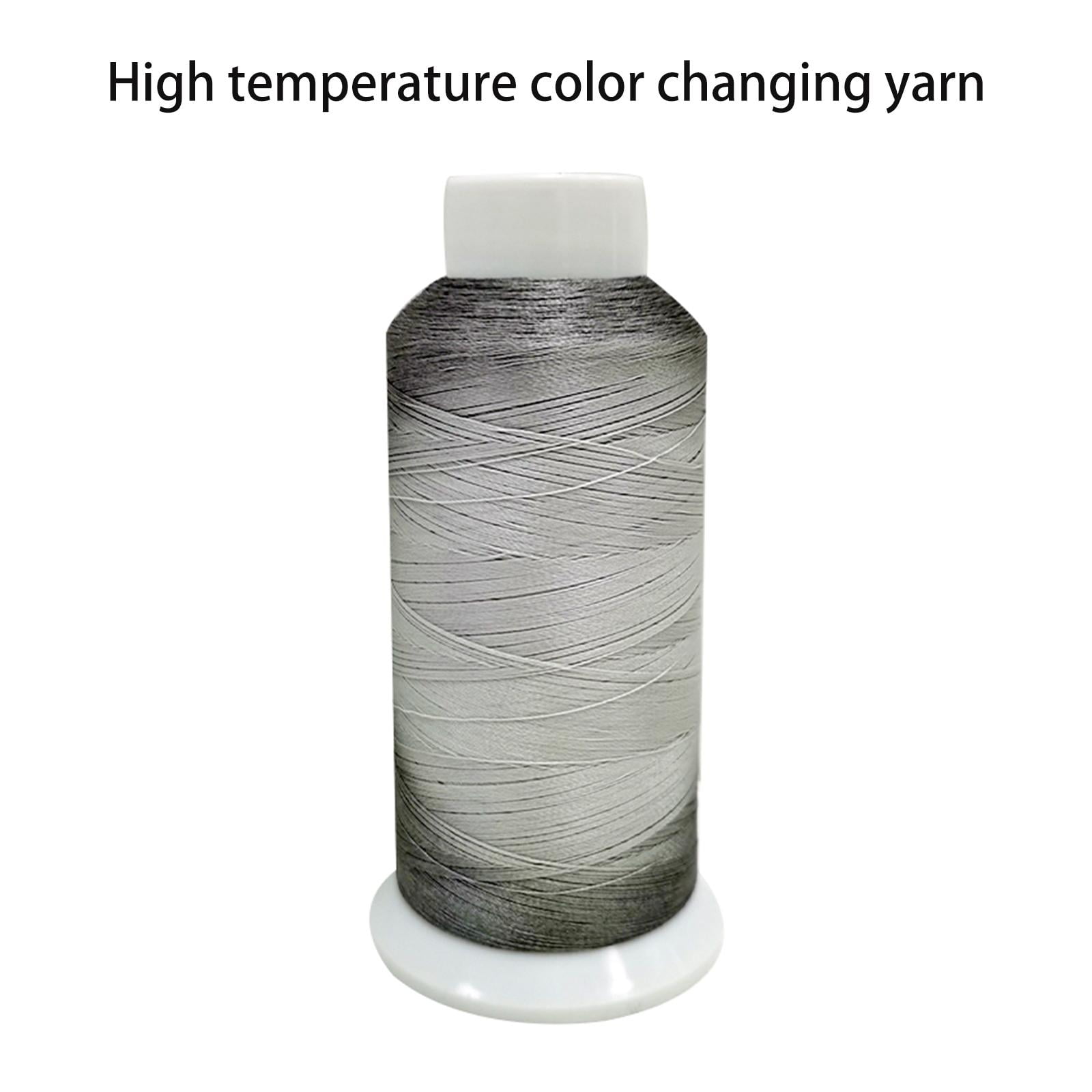 S SERENABLE Colorful Color Changing Thread, Embroidery, Sewing Thread, Polyester Supplies Hand Knitting, for Quilting Blanket Festivals Crochet Shawl White