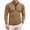 Khaki, variant on ZHOGXU Contrast Color Long Sleeve O Neck Button Base Layer Men's T Shirts Work Wear