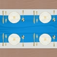 thumbnail image 3 of 2 Piezas de Caminos de Mesa de Chifón Azul Lago 27.5" x 118" Camino de Mesa Ligero y Elegante Camino de Mesa Romántico y Transparente, 3 of 7