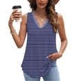 thumbnail image 2 of yoeyez Tank Tops for Women Plus Size Sleeveless Lace Trimmed V Neck Pleated Blouse Dressy Casual Loose Flowy Tunic Shirts Vest for Spring Summer Blue,M, 2 of 7