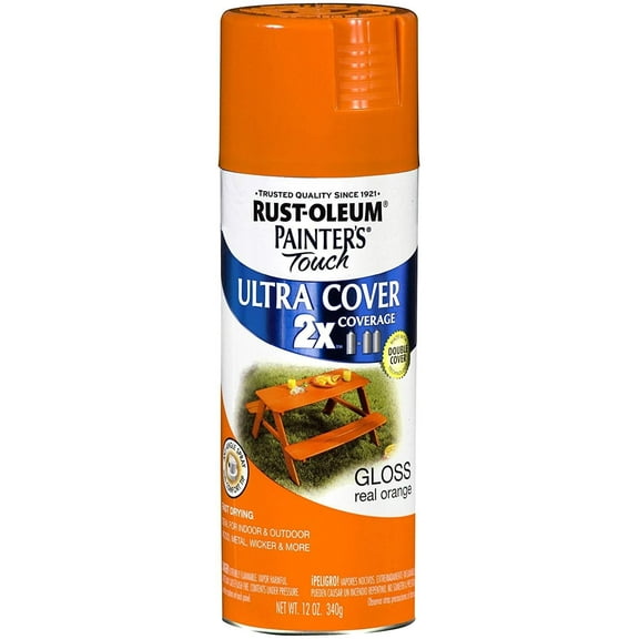 Painter's Touch 2X 12 Oz Real Orange Cover Spray Paint Gloss [Set of 6]