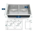 thumbnail image 6 of Kitchen Sink, 30/33 Inch Brushed Nickel Undermount Kitchen Bar Sink with Single-tier Track, Stainless Steel 16 Guage Single Bowl Kitchen Sinks, Family and Bar Sink with Full Accessories, 6 of 7