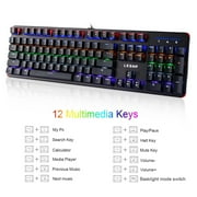 Super cost-effective LESHP USB Wired 104 Keys Illuminated Professional Game Gaming Office Mechanical Keyboard with LED Adjustable Backlight
