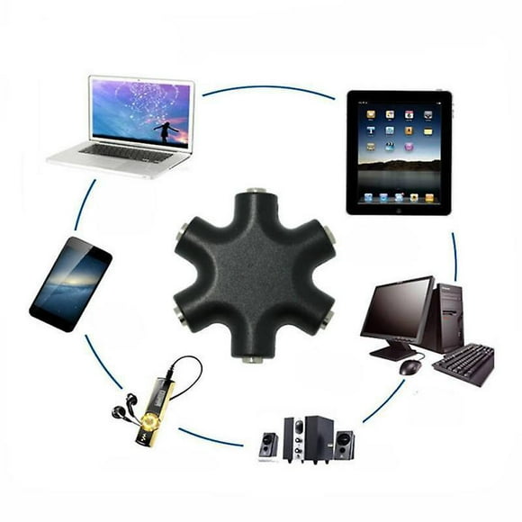 Divisor Jack 3,5mm Sincero Con 6 Conectores Cable Incluido