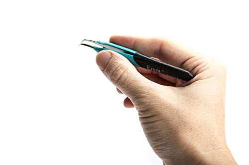 erem e7sa stainless steel curved micro point anti magnetic ergonomic tweezer, 5" overall length