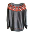 thumbnail image 3 of LEKDFST Fair Isle Pullover Sweaters for Women Casual Leopard Print Knitted Fall Sweaters Long Sleeve Crew Neck Jumper Tops Orange M, 3 of 8