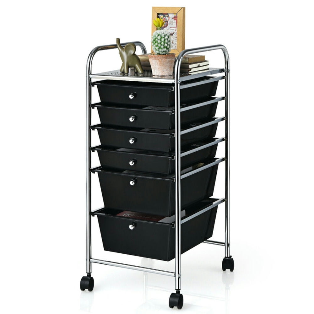 Demi Bonn 6 Drawers Rolling Storage Cart Organizer with 4 Universal Casters, Black