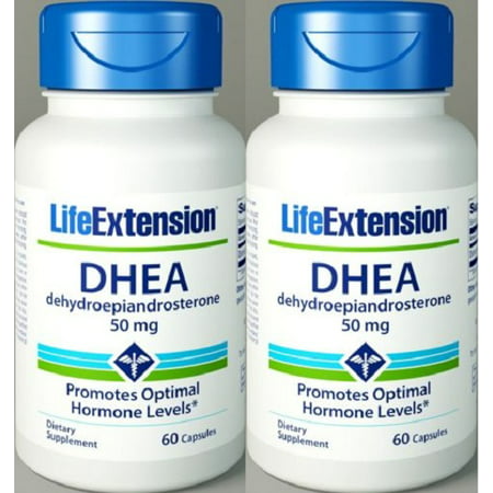 Life Extension DHEA 50 mg 60 capsules 2 bouteilles