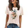 thumbnail image 2 of Xysaqa Womens Summer Boho Floral Printed T-Shirt Trendy Cute Flowers Graphic Tees Tops for Women Loose Fit S-2XL, 2 of 4