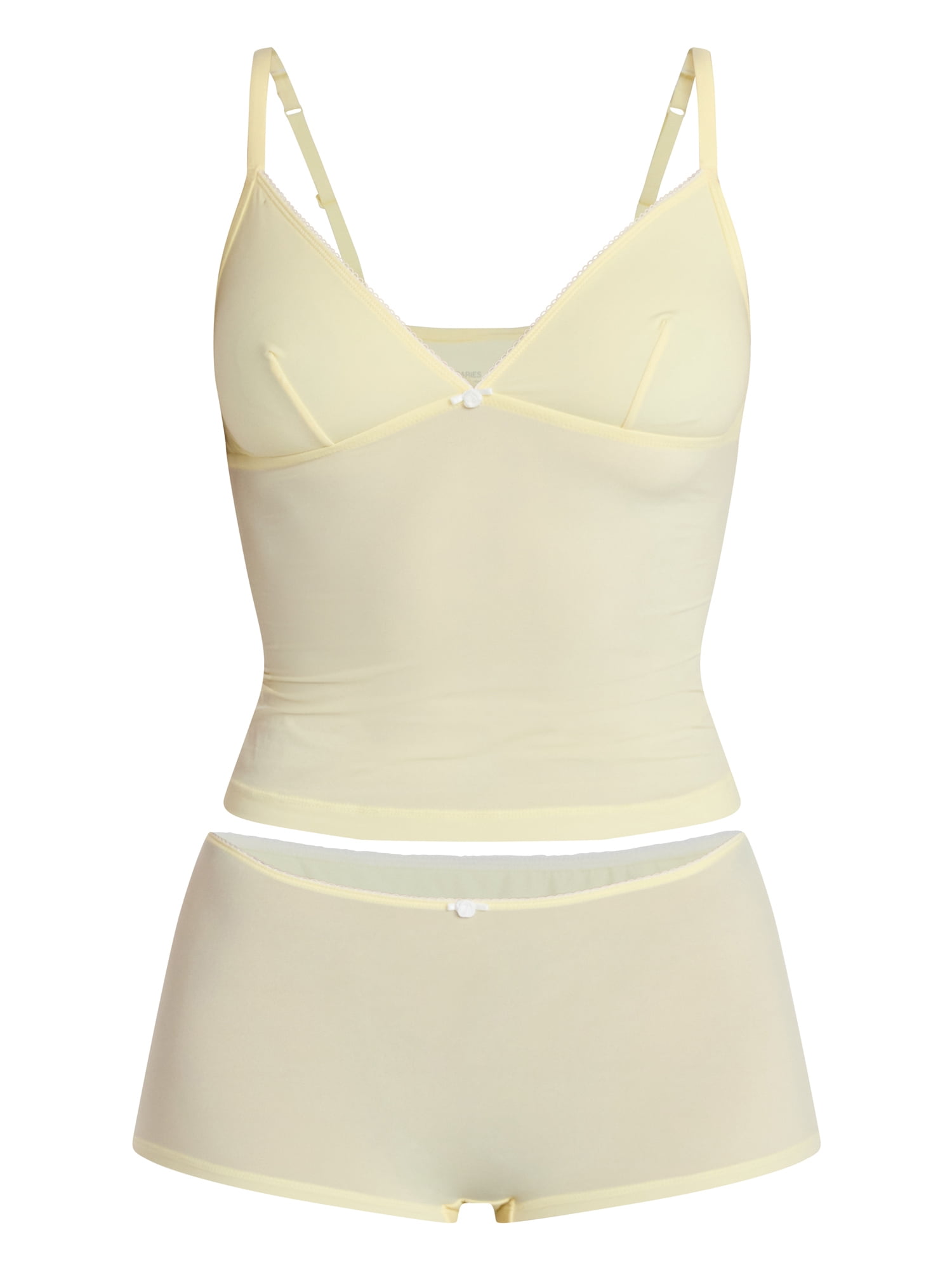 No Boundaries Fit Stretch Picot Trim Cami and Shorts Pajama Set, 2-Piece, Women's XS-XXXL
