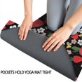 thumbnail image 3 of Red Strawberry Plants Flower Black Pattern Hot Yoga Mat Towel Non Slip for Hot Yoga - Quick-Drying Yoga Mat Cover with 4 Corner Pockets with Travel Bag - Hot Yoga Towel Non Slip 74"x26", 3 of 6