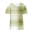 thumbnail image 5 of Swuxness Women Short Sleeve Casual T Shirts, Spring and Summer Tops, Ladies V-Neck Printed Button Comfortable Fashion Loose Pullover Tee Green, L, 5 of 5
