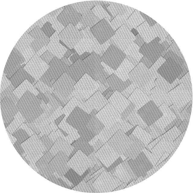 Ahgly Company Tapis d'Intérieur Lavables en Machine, Ronds, Transitionnels, Gris, 4' Ronds