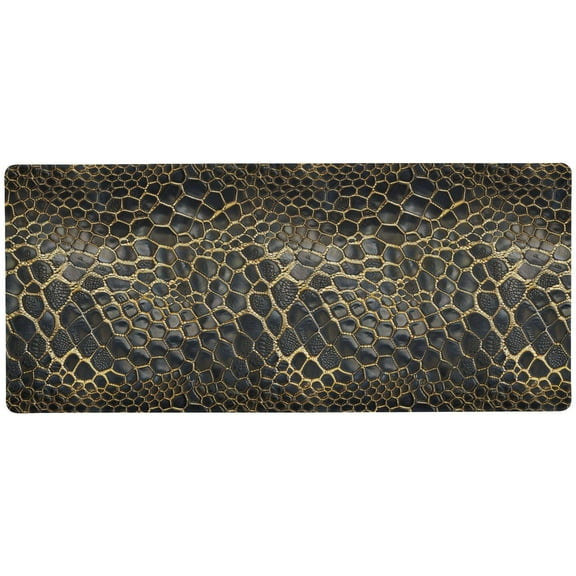 JSTEL Golden Snake Skin Print Large Gaming Mouse Pad Big Mousepad Mice Keyboard Mat with Non-Slip Rubber Base for Computer Laptop Home & Office, 31.5 X 11.8 inch