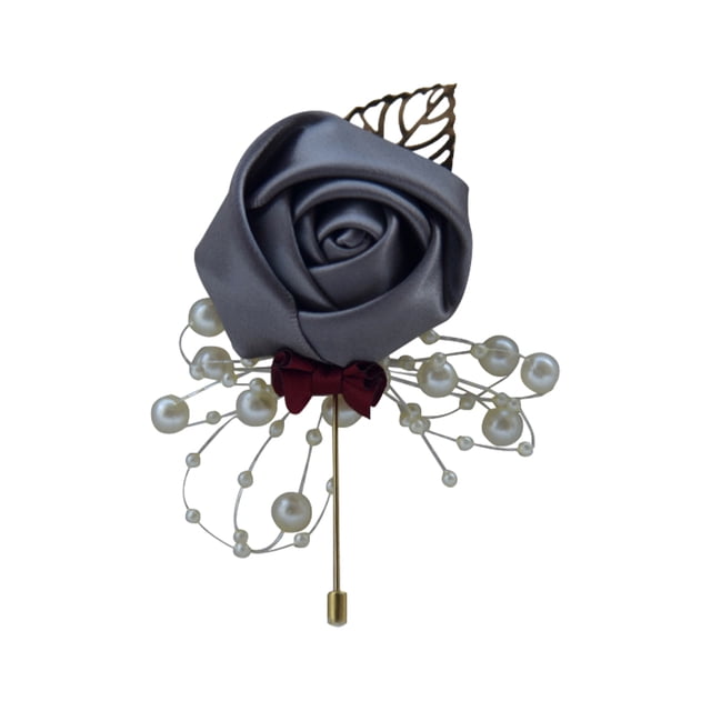 fastboy Cloth Versatile Wedding Brooch Add Classy And Sophisticated Touch To Any Look Flower Brooch dark grey 1Set