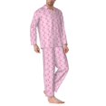 thumbnail image 2 of Wukai Breast Cancer Awareness5 Men's Long-Sleeve Pajama Set - Comfortable Sleepwear with Button-Down Shirt and Pants-Medium, 2 of 6