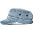 thumbnail image 2 of ORUYROP Washed Cotton Military Caps Cadet Army Caps Unique Design Vintage Flat Top Cap, 2 of 7
