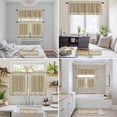thumbnail image 6 of Cream Greek Key Kitchen Curtains Sets for Windows 36 Inch Length, Geometric Greece Ancient Rustic Rod Pocket Window Treatments Tier Curtains and Valances Set for Bedroom/Bathroom, 6 of 8