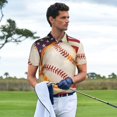 thumbnail image 3 of Bingfone Baseball Ball With Flag for Men's Button-down POLO Shirts, Quick-drying Shirts and T-shirts for Summer, Suitable for Vacation and Business-Medium, 3 of 6