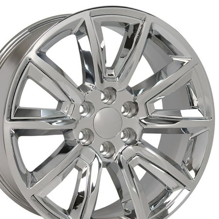 OE Wheels 20 Inch Fits Chevy Silverado Tahoe GMC Sierra Yukon Cadillac Escalade CV73 Chrome w/Chrome 20x8.5 Rim Hollander 5696