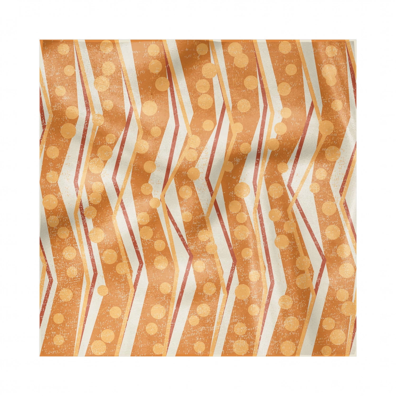 Burnt Orange Napkins Set of 4, Chevron Zigzags Pattern with Stripe and