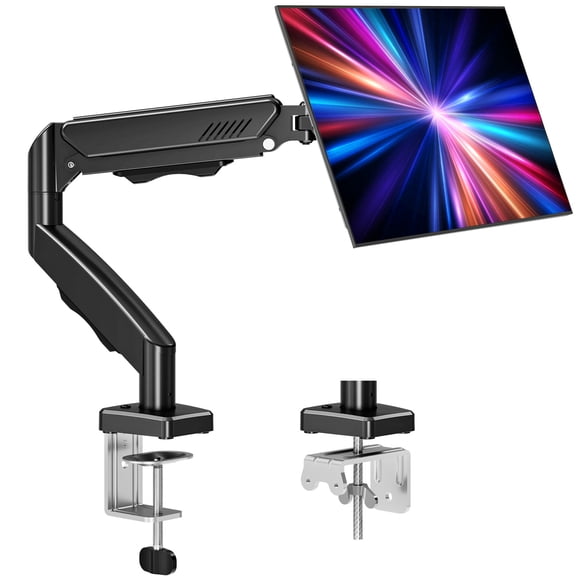 MOUNT PRO Monitor Arm for 22-32 inch Screens, Monitor Desk Mount, Adjustable Height, VESA Mount with Clamp & Grommet Bases, Holds to 19.8 lbs