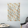 thumbnail image 1 of Fox Tapestry, Fox in the Winter Forest Abstract Cartoon Trees and Nature Animal Pattern, Wall Hanging for Bedroom Living Room Dorm Decor, 40W X 60L Inches, Pale Sage Green Orange, by Ambesonne, 1 of 2
