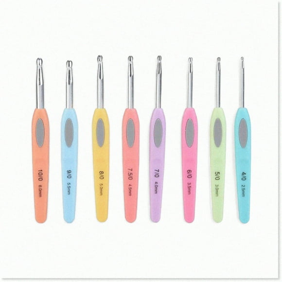 Colorful Comfort Crochet Set: Aluminium Hooks & Knitting Needles with Soft Handles for Perfect Stitches
