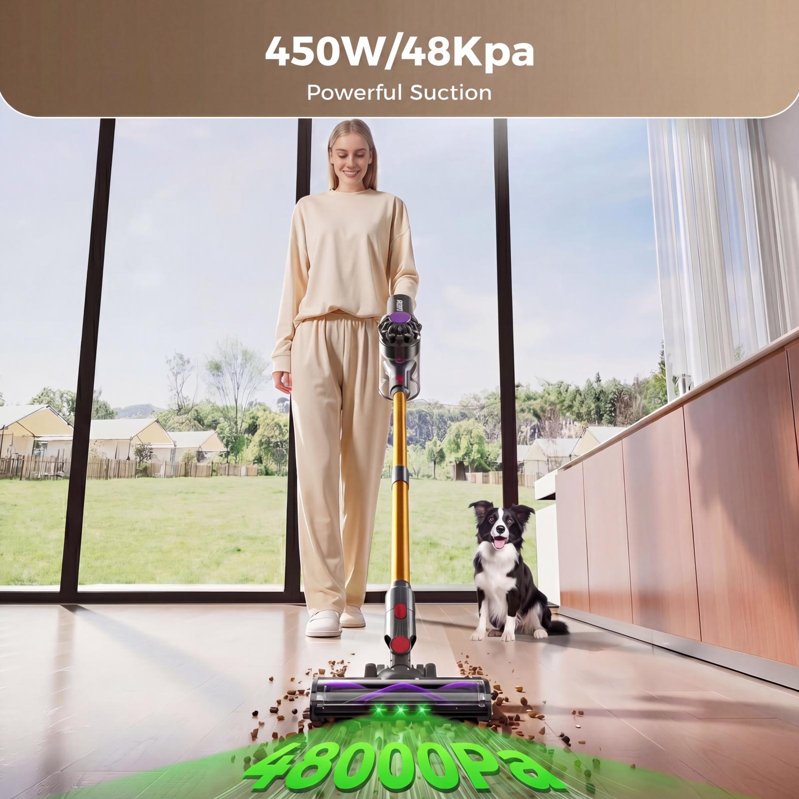 ARTSEA Cordless Stick Vacuum, 450W, 40kPa, 3-in-1, Gold photo 2