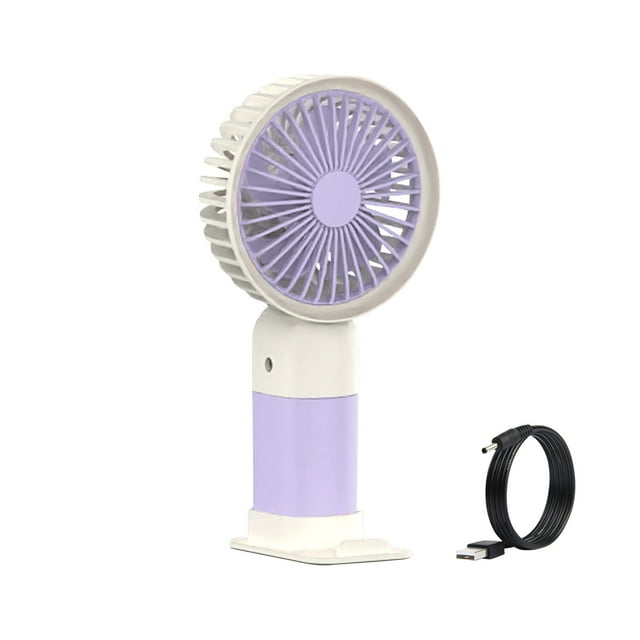 Ventilador Portátil Recargable Nuevo Ventilador Portátil Usb con Base de Ventilador - Secador de Pelo Vertical Mini Escritorio Recargable sin Cepillo Plegable Fácil Almacenamiento Pequeño Ventilador U