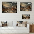 thumbnail image 4 of Designart "Carnival in the Winter Village IV" Landscapes Print on Natural Pine Wood, 4 of 5