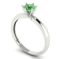 thumbnail image 2 of Solitaire Engagement Ring for Women - 0.5ct Simulated Green Diamond in 14K White Gold Promise Ring, 2 of 6
