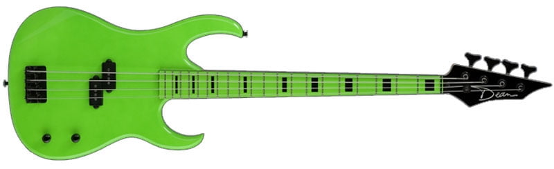 Dean Custom Zone Bass Guitar, Nuclear Green